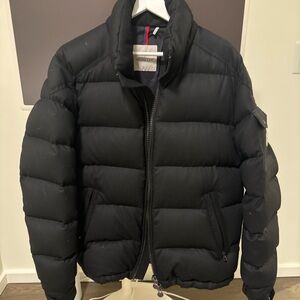 MONCLER MONTGENEVRE HOODED SHORT DOWN JACKET BLACK SIZE 4